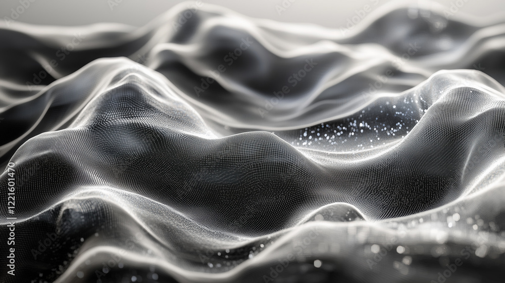 Abstract Gray and White Particle Wave Background Abstract Gray and White Particle Wave Background