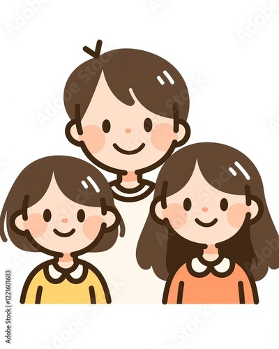 family icon with black lines on a white background