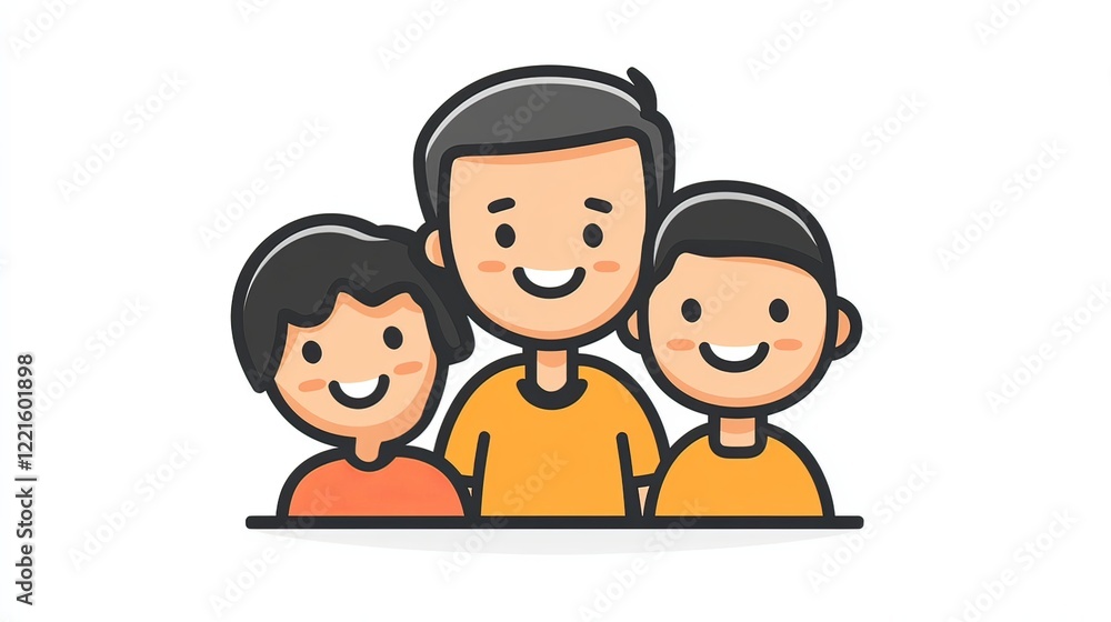 family icon with black lines on a white background family icon with black lines on a white background