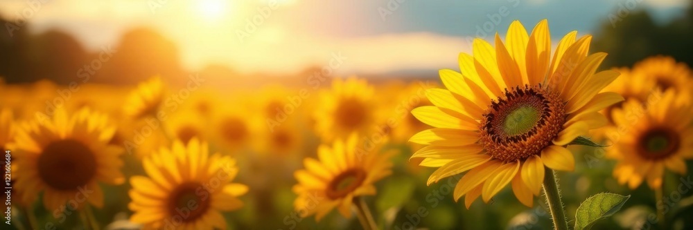 Fototapeta premium Hiboux avec des fleurs de marguerite et de sunflower, soleil, hiboux