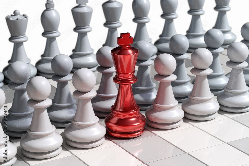 A White Chessboard With A Singular Red King A White Chessboard With A Singular Red King