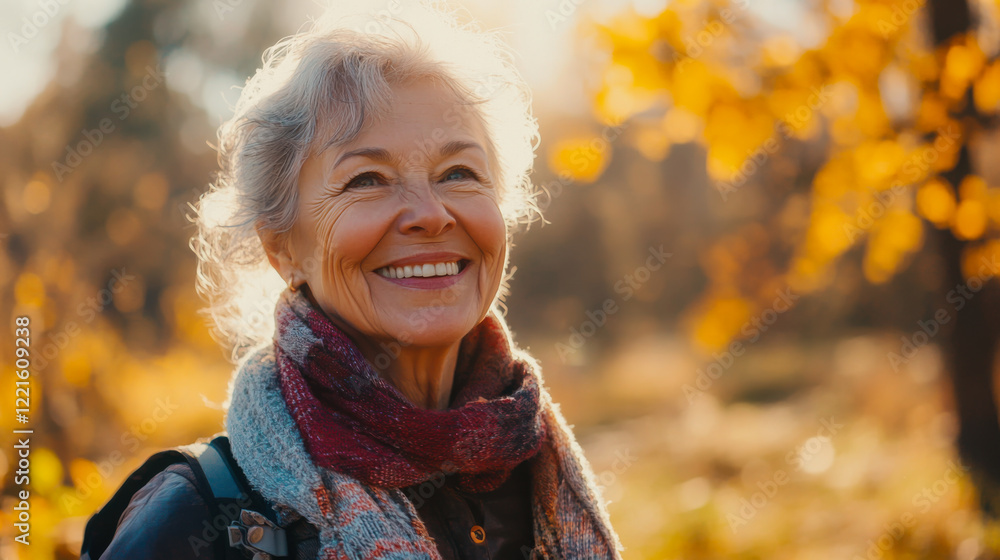 Woman enjoying a sunny autumn day in a park surrounded by vibrant fall leaves and natural beauty Woman enjoying a sunny autumn day in a park surrounded by vibrant fall leaves and natural beauty