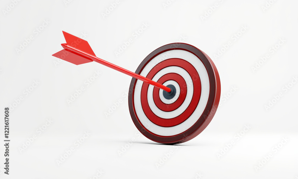 red target with concentric circles and arrow hitting center, symbolizing focus and achievement. This represents goals and success in various contexts red target with concentric circles and arrow hitting center, symbolizing focus and achievement. This represents goals and success in various contexts