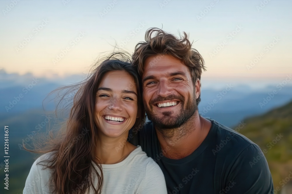 A vibrant couple sharing a joyful moment against a stunning natural backdrop, exuding love and togetherness, surrounded by nature's beauty at sunset. A vibrant couple sharing a joyful moment against a stunning natural backdrop, exuding love and togetherness, surrounded by nature's beauty at sunset.