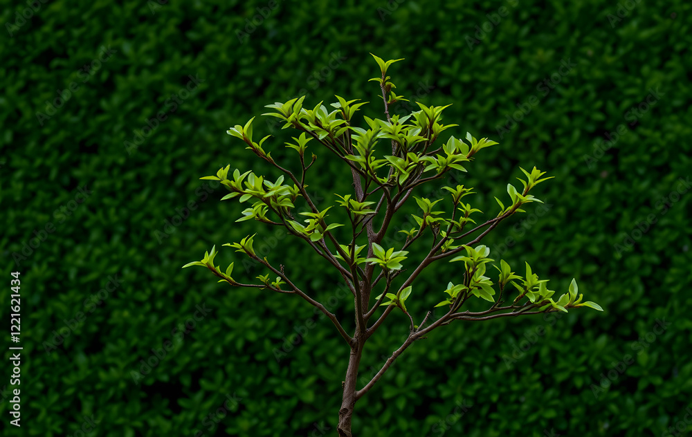 Growth tree young plant Natural green background Growth tree young plant Natural green background