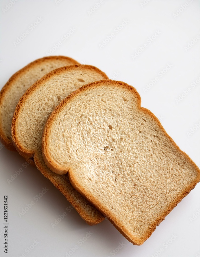Three slices of wheat bread, ready to toast. Three slices of wheat bread, ready to toast.