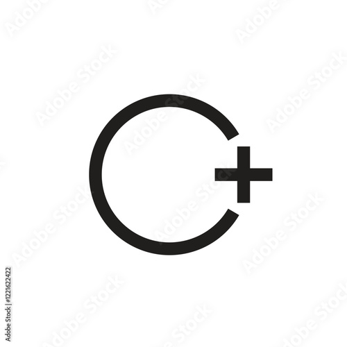 Logo letter O plus line stroke unique design
