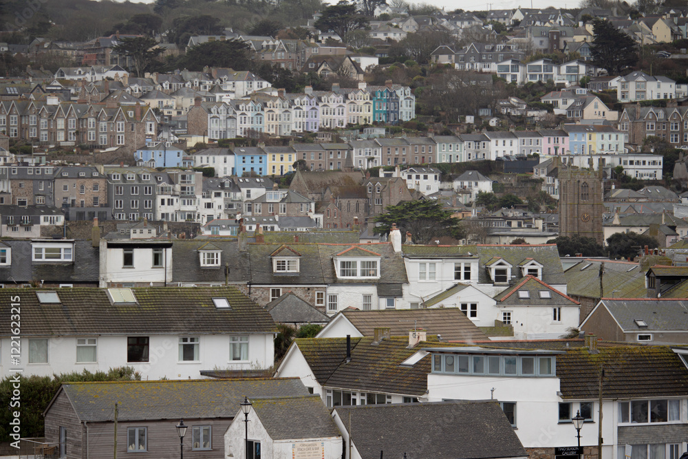Fototapeta premium roofs of houses in Cornwall, UK
