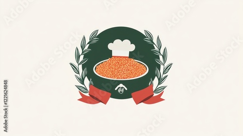 Chef's emblem of food, a bowl of lentils photo