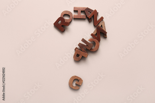 Question mark made of woode...