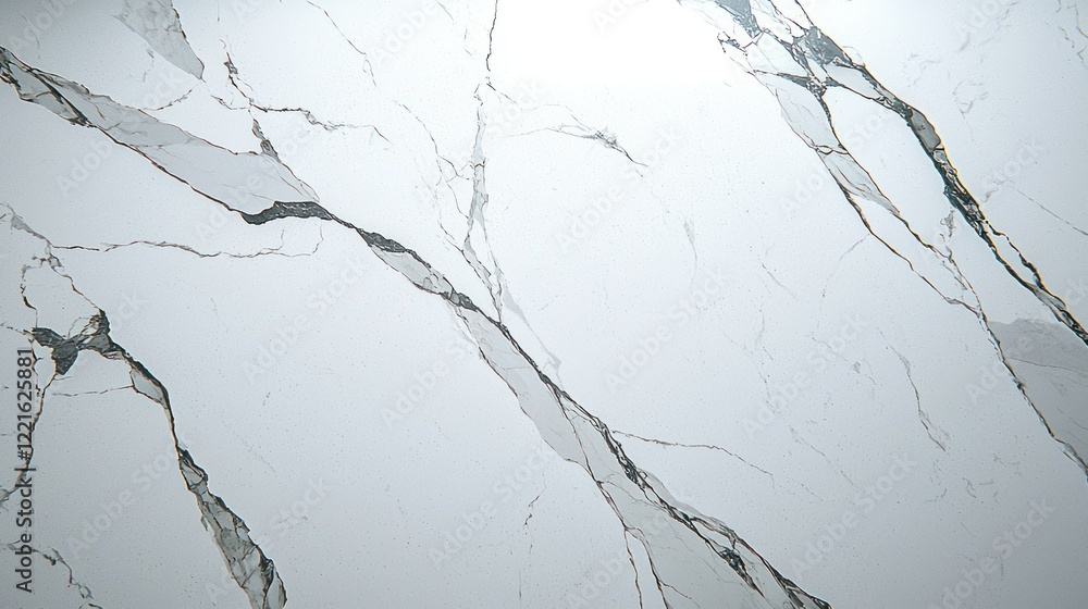 Fototapeta premium White marble texture, cracked veins, background light, design element