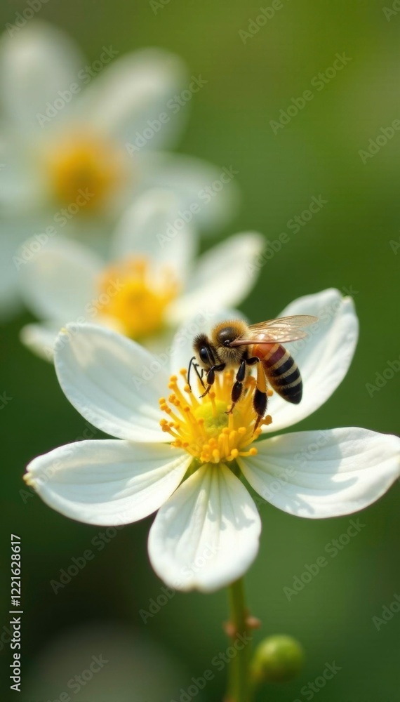 Honeybees gathering nectar from the delicate petals of linden flowers, nectar, bee Honeybees gathering nectar from the delicate petals of linden flowers, nectar, bee