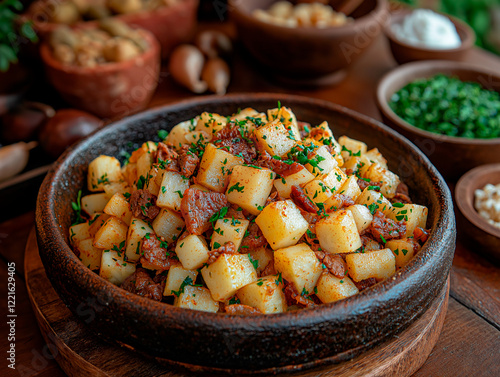 Fototapeta Naklejka Na Ścianę i Meble -  Aipim com carne seca, comida nordestina