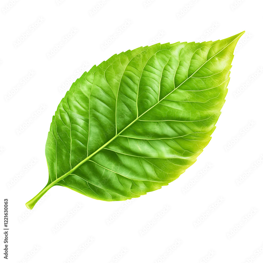 Obraz premium A highly detailed and realistic depiction of fresh green leaves, showcasing their natural texture and vibrant color