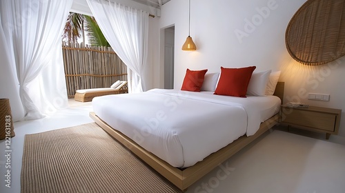 Tropical bedroom suite  relaxing view  outdoor patio