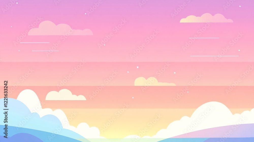 Pastel Sky: A Dreamy Sunrise Landscape Pastel Sky: A Dreamy Sunrise Landscape