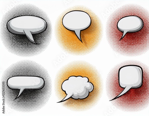 Bulles de dialogue sur fond style bande dessinée pop art super-héros. Bande dessinée pop art pour texte de super-héros de bande dessinée, bulle de dialogue, message en ia photo