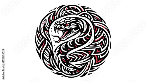 Bold Snake Design in Black and Red