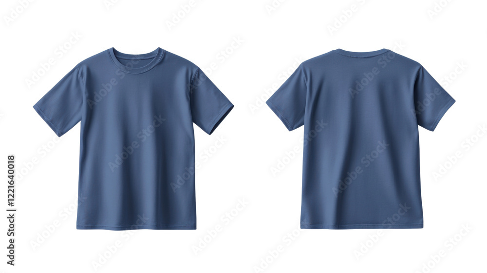 Blue T-shirt mockup on transparent background Blue T-shirt mockup on transparent background