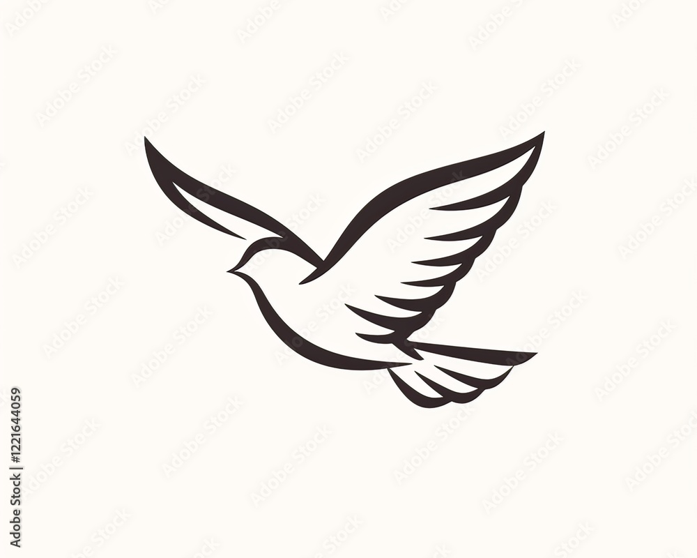 Obraz premium a dove flying on a white background