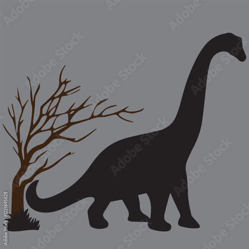 illustration of a dinosaurus, illustration of a silhouette of a dinosaurus, dinosaurus