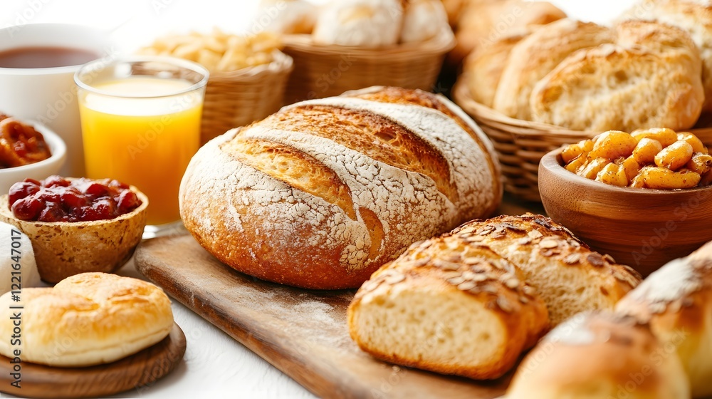 Freshly baked bread for beverages. Fresh bread on a white background. Soft and fluffy bread. Freshly baked bread for beverages. Fresh bread on a white background. Soft and fluffy bread.