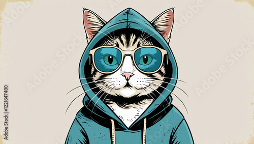a_small_cat_wear_a_sun_glass_and_hoodie