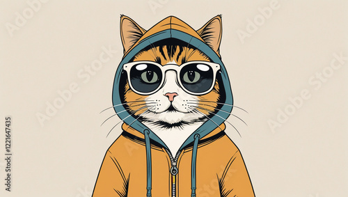 a_small_cat_wear_a_sun_glass_and_hoodie