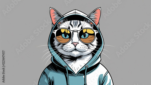 a_small_cat_wear_a_sun_glass_and_hoodie
