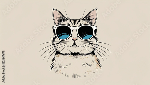 a_small_cat_wear_a_sun_glass_
