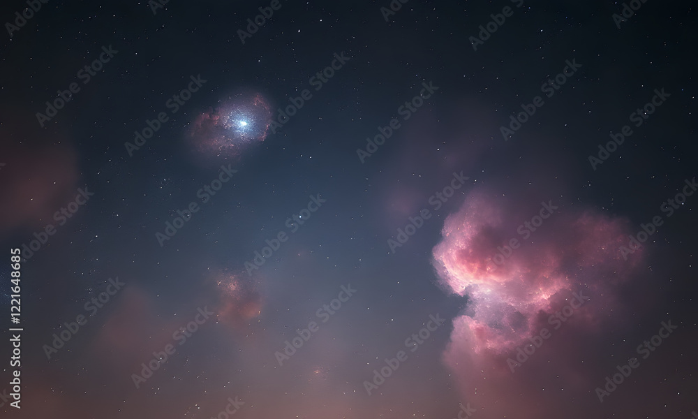 Cosmic nebula with red and blue hues amid stars. Suitable for astronomy, space, science, and celestial-themed designs and projects. Cosmic nebula with red and blue hues amid stars. Suitable for astronomy, space, science, and celestial-themed designs and projects.