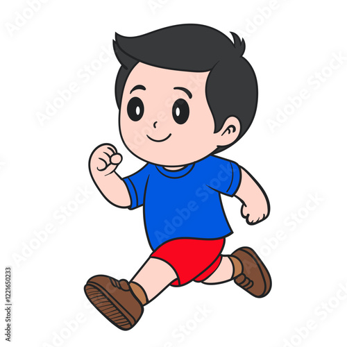 Joyful Boy Running with Energy