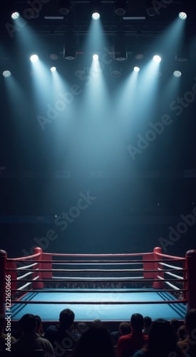 Boxing ring with a boxing ring in the middle of it