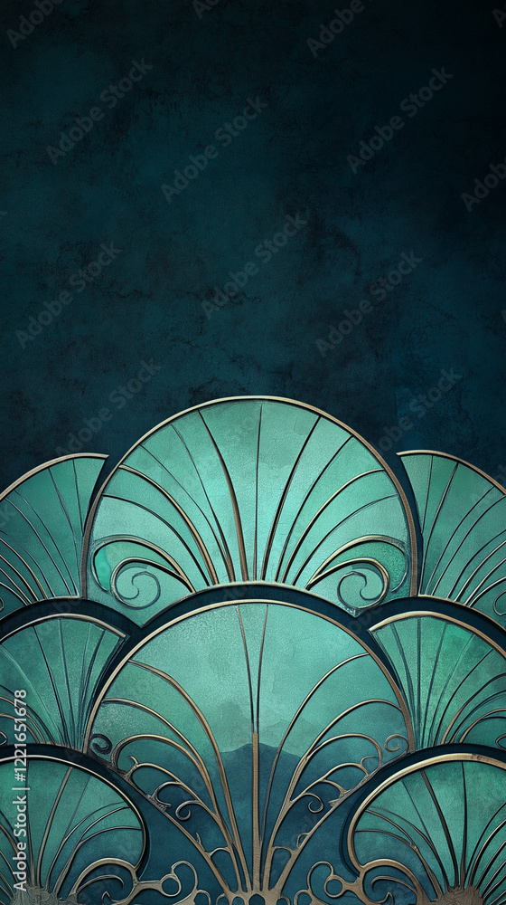 Arches with radiating line and copy space