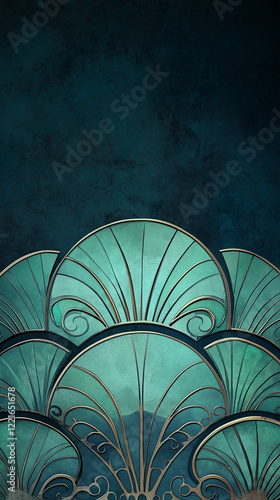Arches with radiating line and copy space