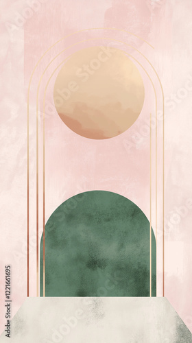 Obraz na płótnie Vertical design of curving shapes with pale pink w salonie