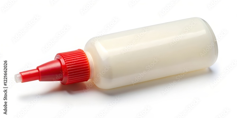 White Plastic Bottle with Red Cap White Plastic Bottle with Red Cap