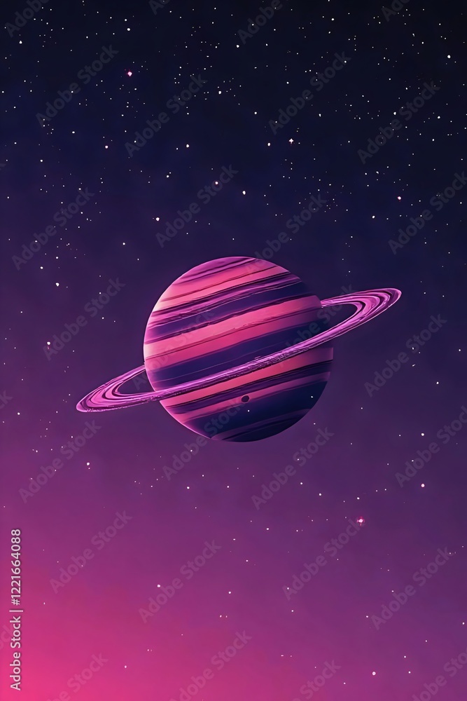 Fototapeta premium Pink Planet in Space