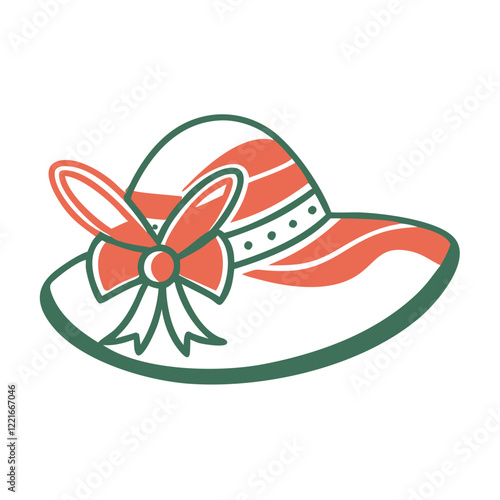 Decorative Easter bonnet icon with ribbon
