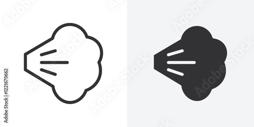 Air spray cloud icon Outline vector sign