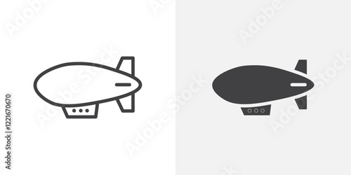 Airship icon Outline vector sign