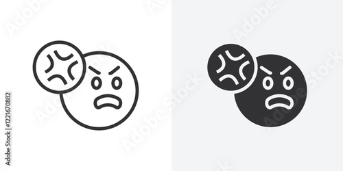 Anger icon Outline vector sign