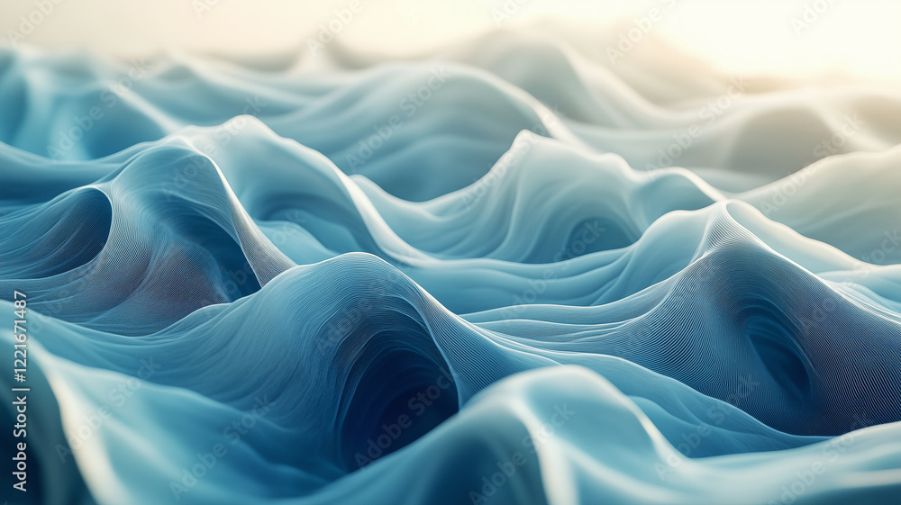 Obraz premium Abstract Blue Wave Texture Background