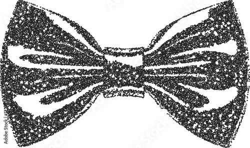 Bowtie vintage y2k stipple art, formal halftone stipple brutalist retro vector png with transparent background, fashion 2000s aesthetic photocopy effect tattoo