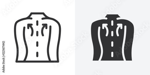 Back massage icon Outline vector sign