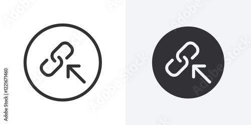 Backlink icon Outline vector sign
