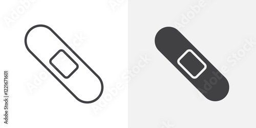 Photos Band aid icon Outline vector sign