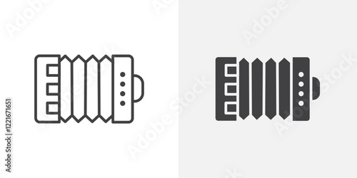 Bandoneon instrument Outline vector sign