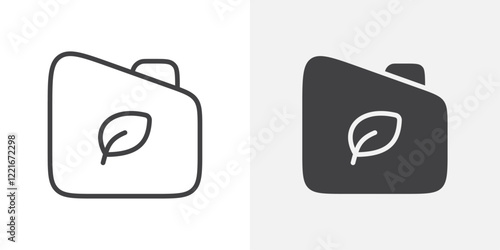 Biofuel canister icon Outline vector sign