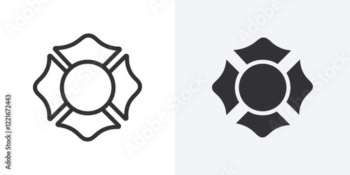 Blank Fire Department badge icon Outline vector sign